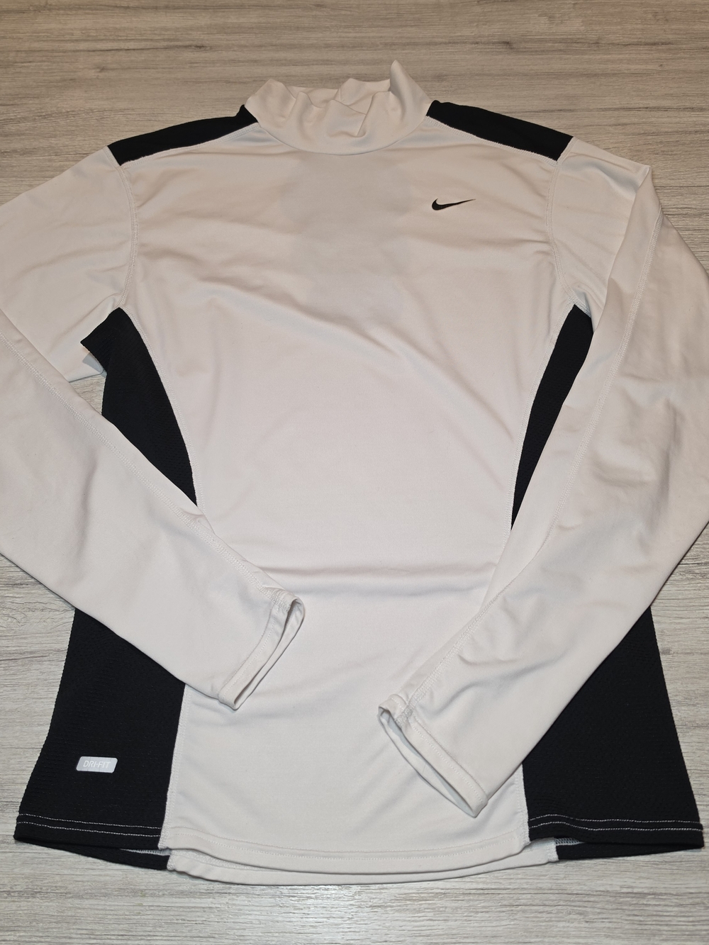 Nike Dri-FIT Long Sleeve Mock Neck Athletic Shirt Adults Large White Size L